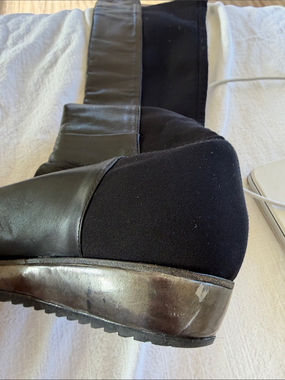 Revolve NWT Pura López Above Knee with hidden wedge Boots Sexy Fits 8.5 to 9 - Picture 11 of 15